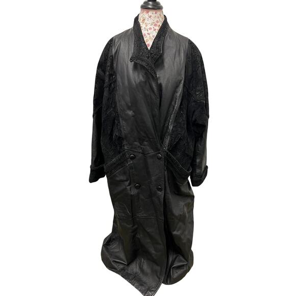 Wilsons Leather Jackets & Blazers - 🖤 Wilsons Leather XL Black Long Coat Trench Vintage Luxe Goth Minimalist